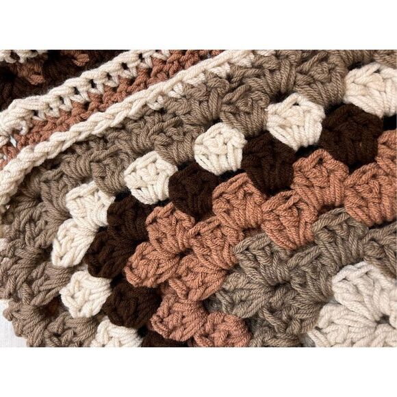 Handmade Crochet Granny Square Cardigan Neutral Brown - Picture 8 of 9